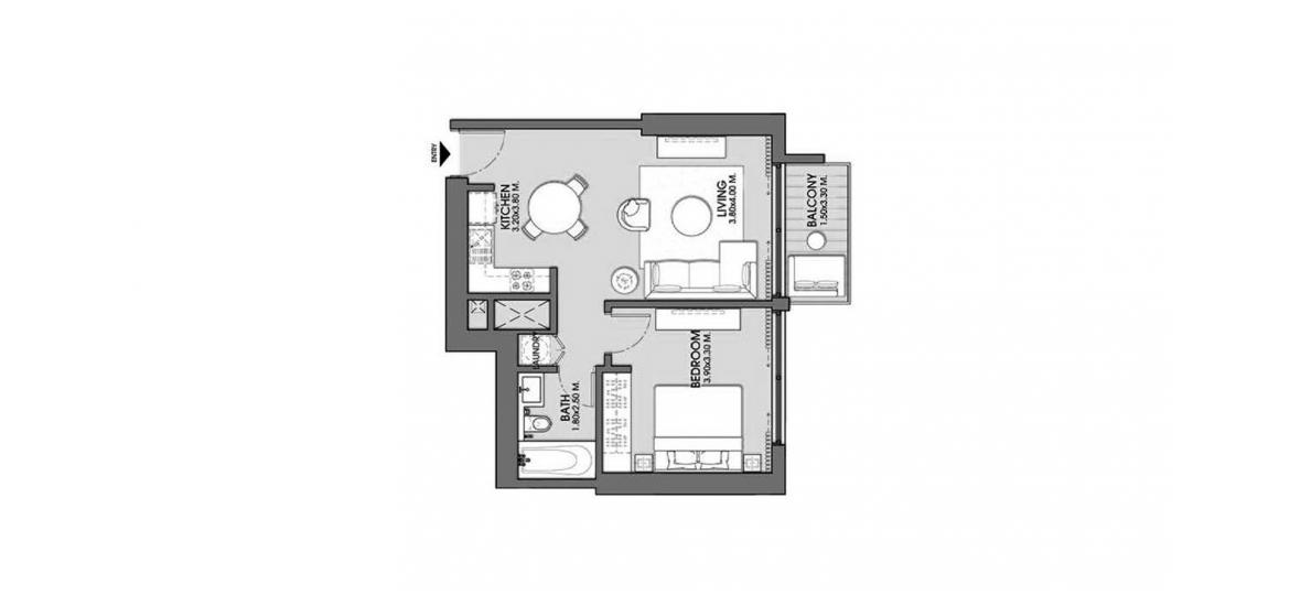 Plan mieszkania «ACT ONE | ACT TWO TOWERS 1BR 62SQM», 1 sypialnia w ACT ONE | ACT TWO TOWERS