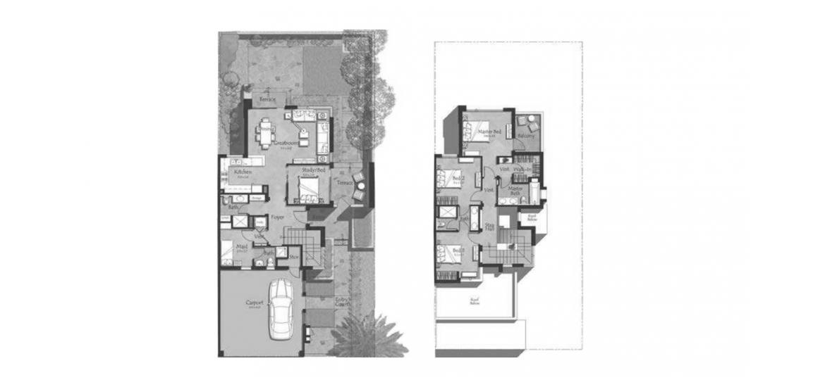 Plan mieszkania «A», 4 sypialnie w MAPLE 1 TOWNHOUSES