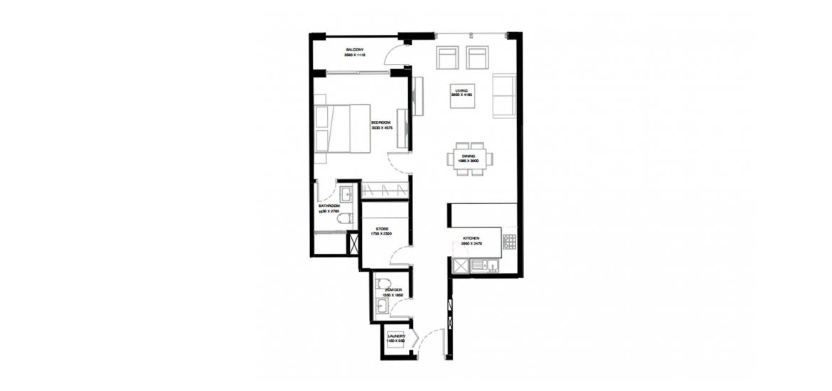 Plan mieszkania «B», 1 sypialnia w CREEK VISTAS GRANDE