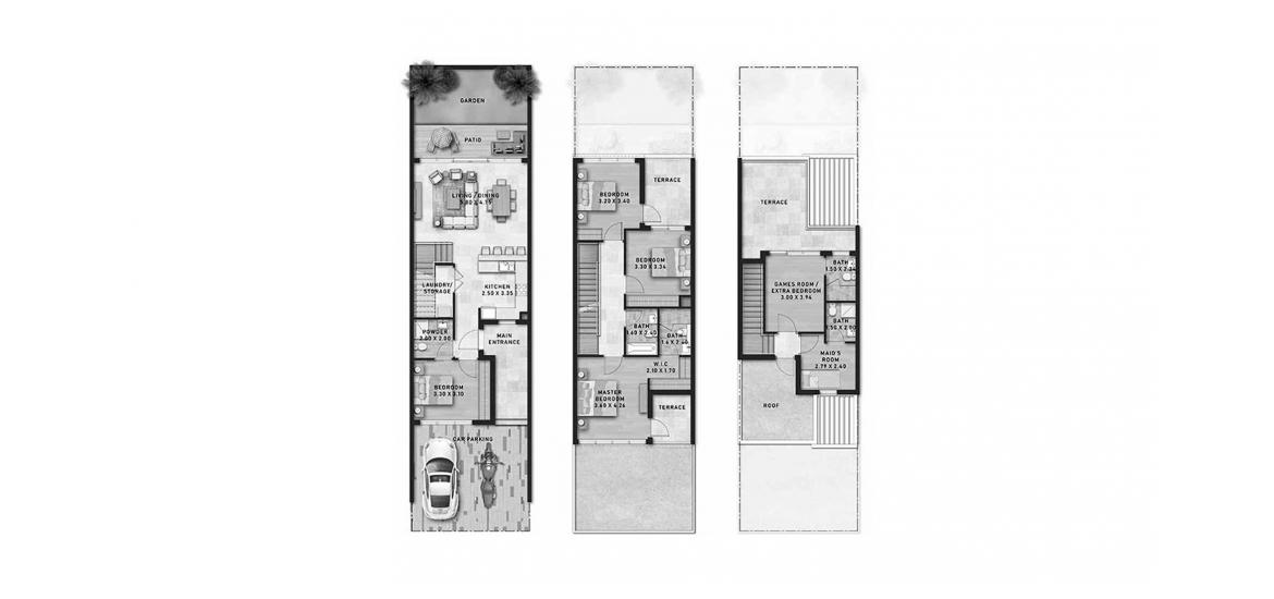 Plan mieszkania «DAMAC LAGOONS 5BR TH», 5 sypialnie w DAMAC LAGOONS