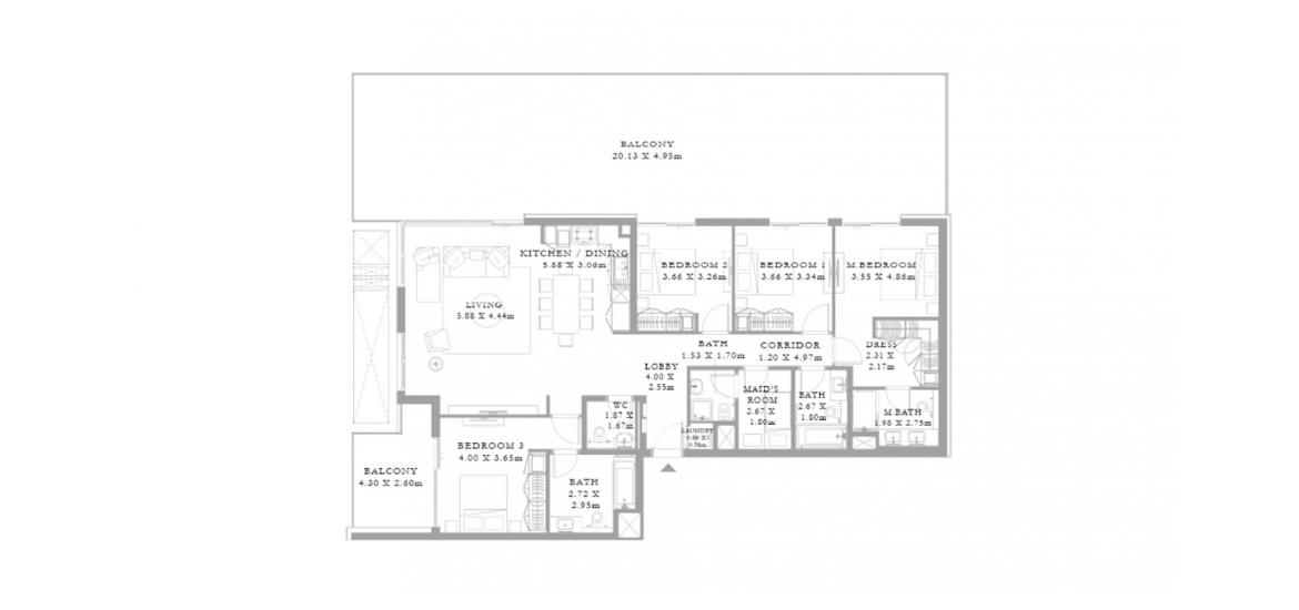 Plan mieszkania «G», 4 sypialnie w SEAGATE