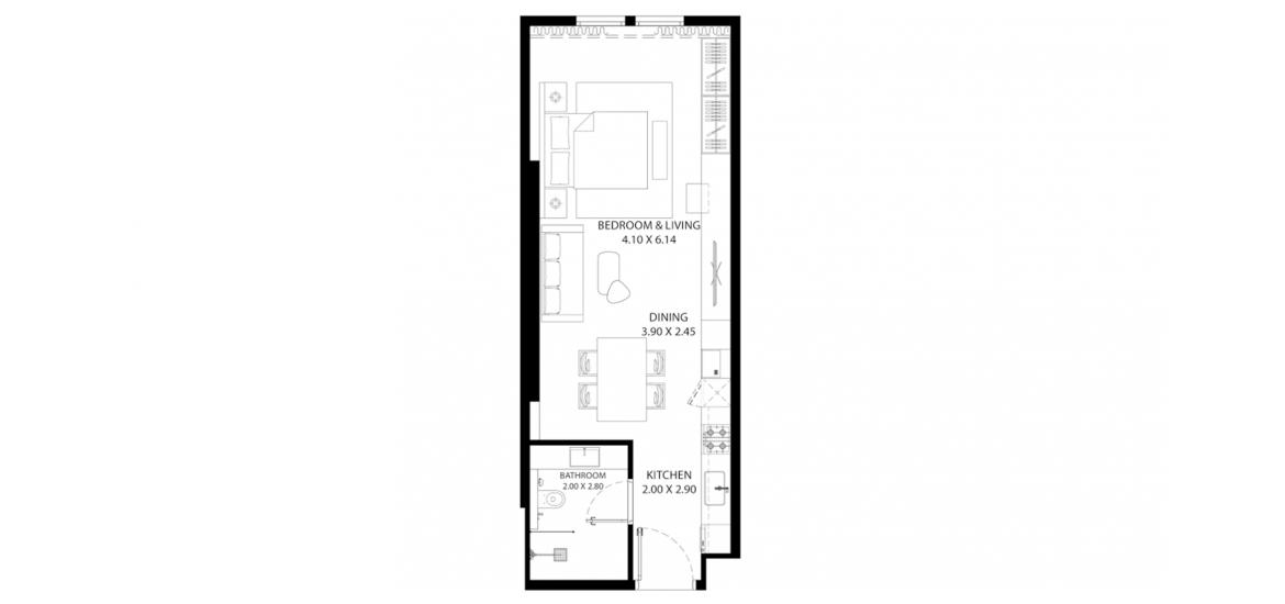 Plan mieszkania «STUDIO Type-2 47SQM», 1 pokój w MAG 330