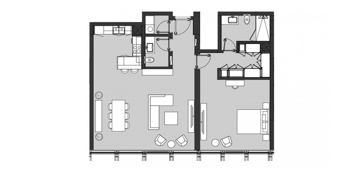 Plan mieszkania «ONE BEDROOM TYPE B2», 1 sypialnia w RESIDENCE 110