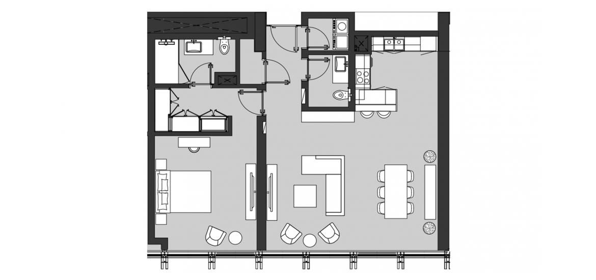 Plan mieszkania «ONE BEDROOM TYPE A1», 1 sypialnia w RESIDENCE 110