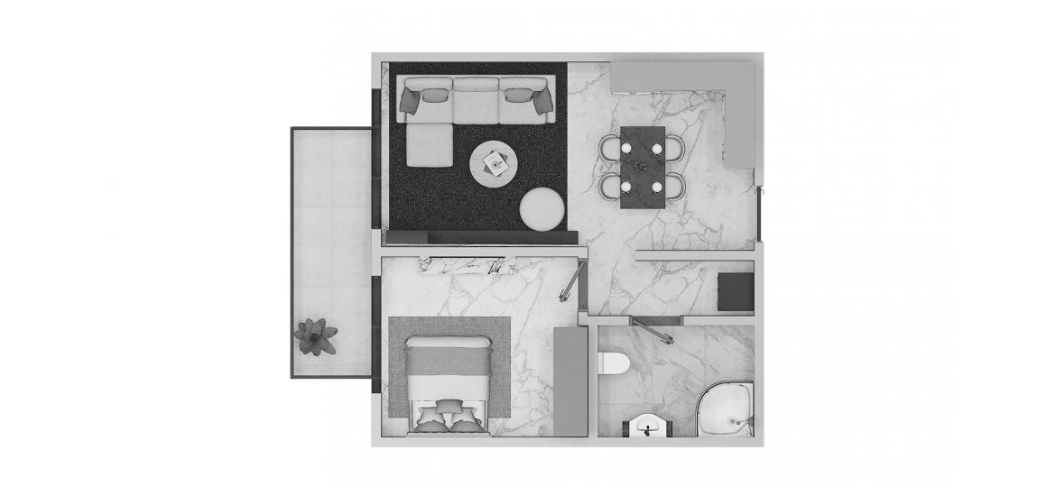 Plan mieszkania «Beachgate by Address 1br 73sqm», 1 sypialnia w BEACHGATE BY ADDRESS