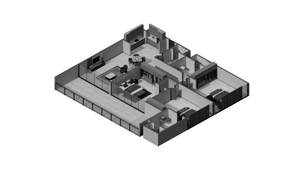 Plan mieszkania «3 BR Type A 108SQM», 3 sypialnie w ELITZ