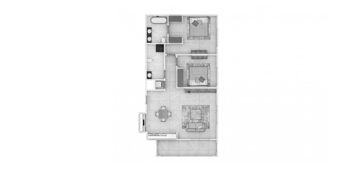 Plan mieszkania «2BR 02 101SQM», 2 sypialnie w ROSEWATER