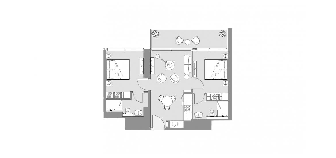 Plan mieszkania «78 SQ.M 2 BEDROOM TYPE A», 2 sypialnie w THE EDGE