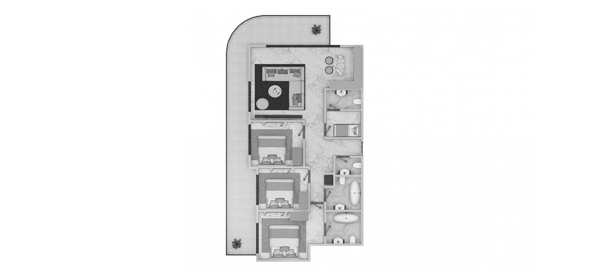Floor plan «148SQM TYPE 1», 3 bedrooms, in BEACHGATE BY ADDRESS