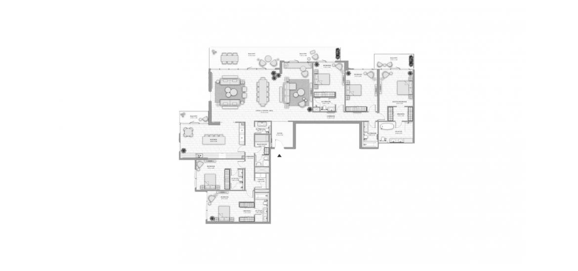 Планировка апартаментов «LA VIE 414SQM» 5 спален в ЖК LA VIE