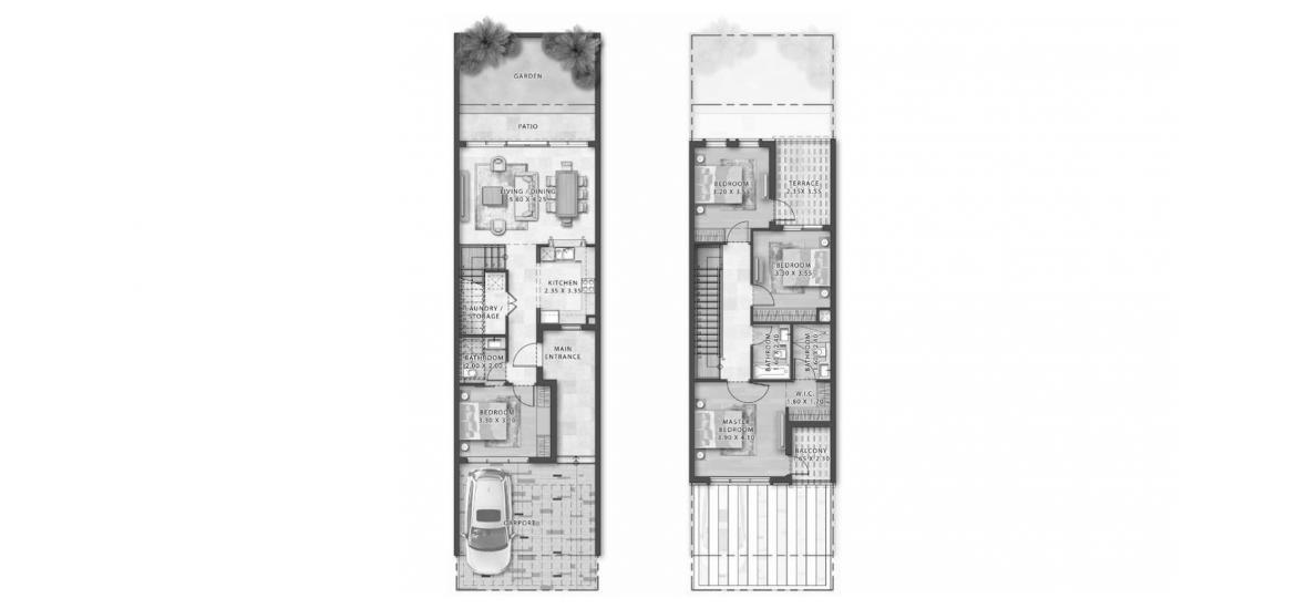 Планировка апартаментов «211sqm» 4 спальни в ЖК PORTOFINO