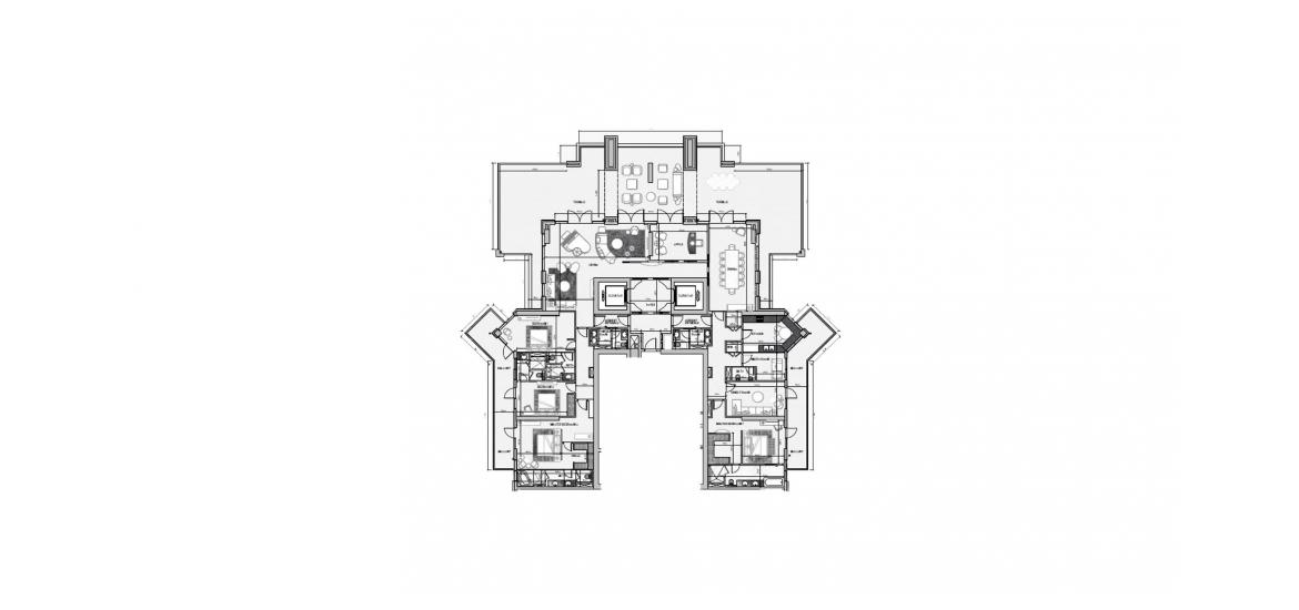 Планировка апартаментов «4BR» 4 спальни в ЖК URBAN OASIS BY MISSONI