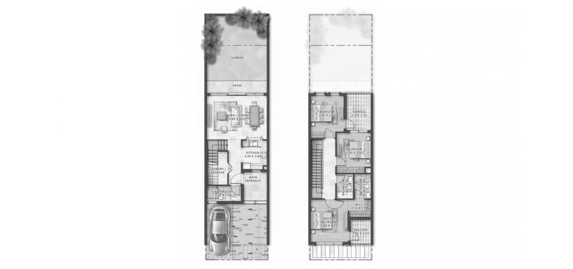 Планировка апартаментов «193sqm» 3 спальни в ЖК PORTOFINO