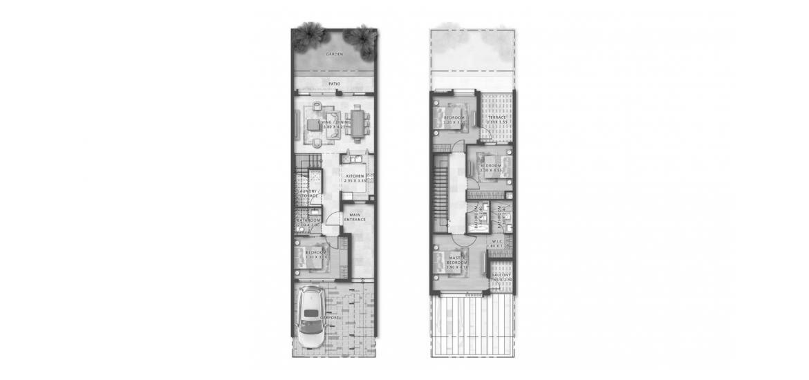 Планировка апартаментов «LTH-4F-M 212SQM» 4 спальни в ЖК MARBELLA