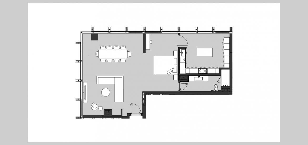 Планировка апартаментов «STUDIO» 1 комната в ЖК RESIDENCE 110