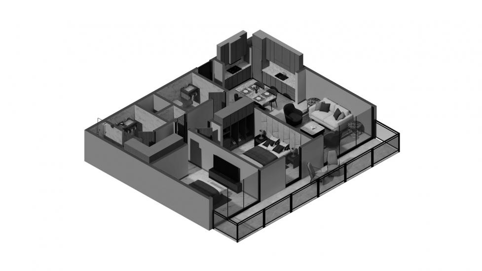 Планировка апартаментов «2 BR Type A 113SQM» 3 комнаты в ЖК EMAAR GOLF HEIGHTS