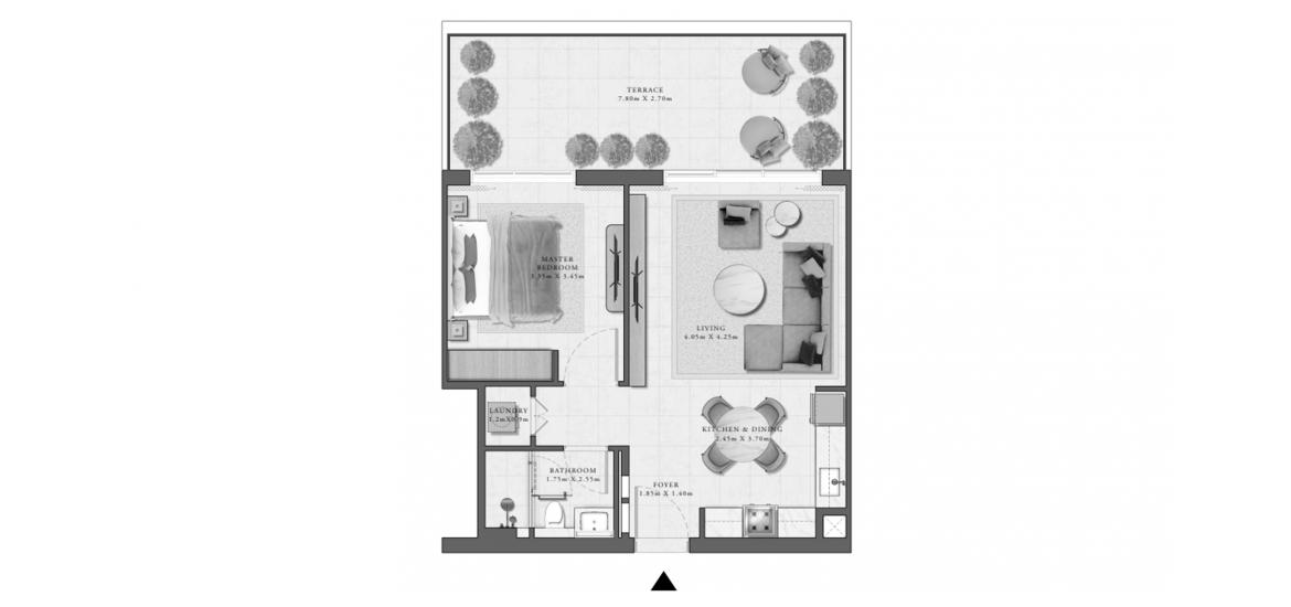 Планировка апартаментов «GOLF GRAND APARTMENTS 1 BEDROOM TYPE 5A 81 SQ.M.» 1 спальня в ЖК GOLF GRAND APARTMENTS