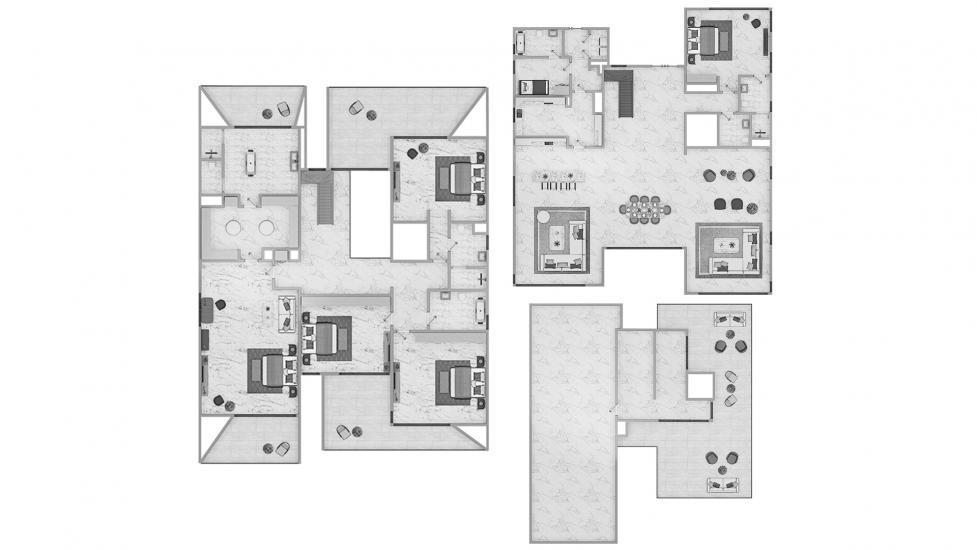 Планировка апартаментов «5br type03 964sqm» 5 спален в ЖК ADDRESS VILLAS HILLCREST