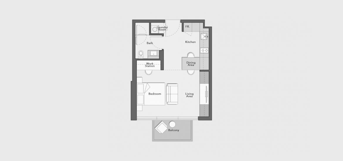 Планировка апартаментов «112 SQ.M 2 BDRM TYPE A» 1 комната в ЖК ARBOR VIEW