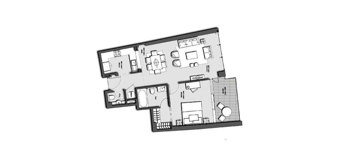 Планування апартаментів «BURJ VISTA 1BR 81SQM», 1 спальня у BURJ VISTA