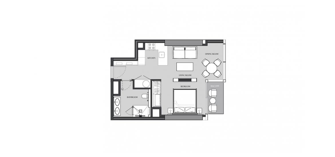 Планування апартаментів «57SQM», 1 кімната у JUMEIRAH LIVING MARINA GATE