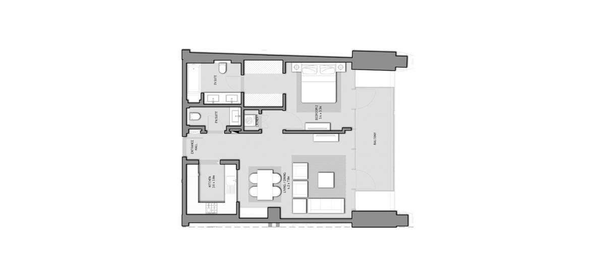 Планування апартаментів «BLVD HEIGHTS 1BR 86SQM», 1 спальня у BLVD HEIGHTS