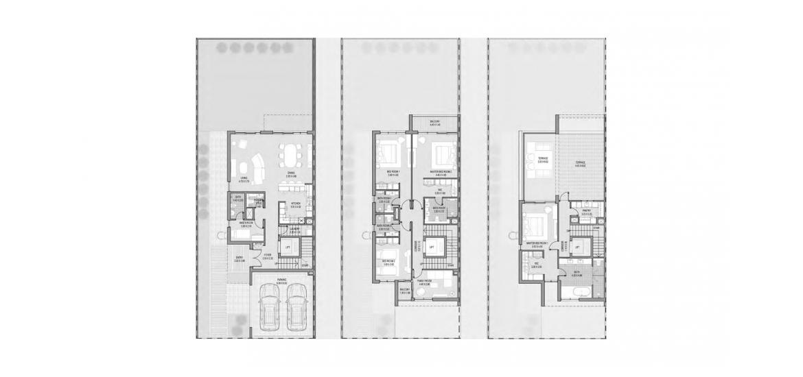 Планування апартаментів «TOWNHOUSE 4BR Type A and D», 4 спальні у OPAL GARDENS