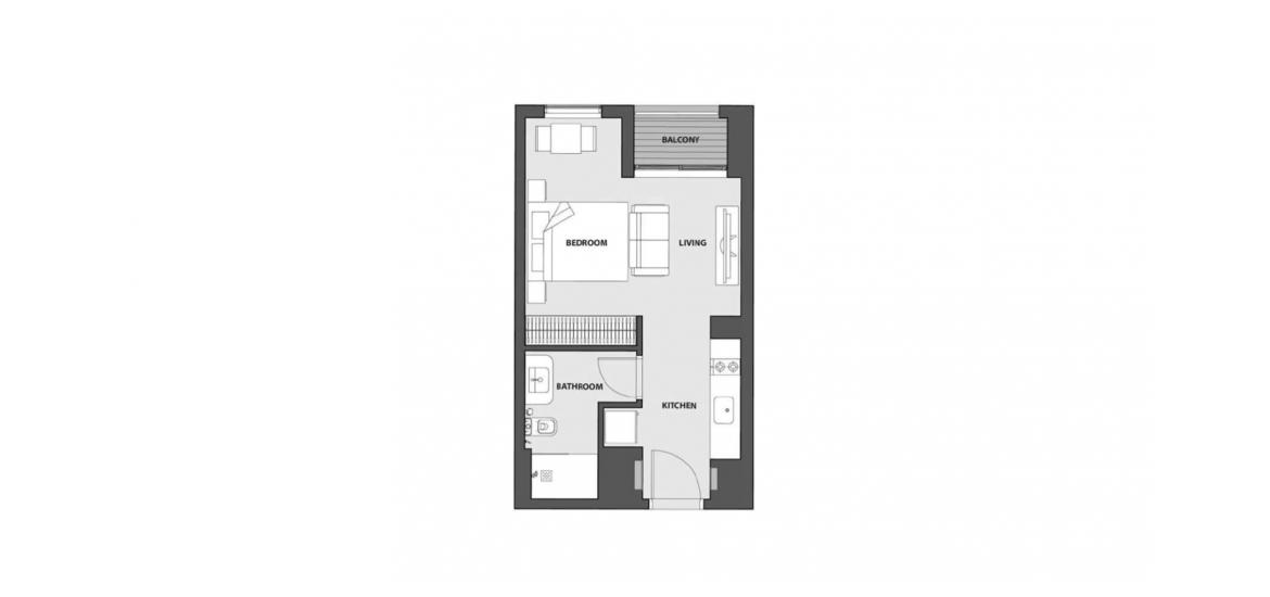 Apartment floor plan «A», 1 room in 15 NORTHSIDE