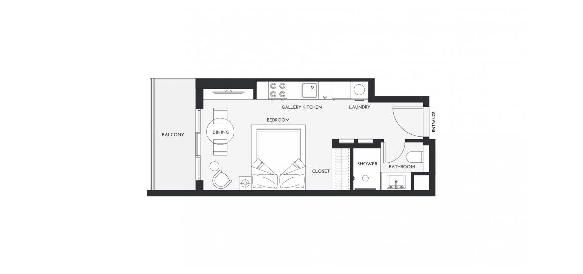 Apartment floor plan «STUDIO 33SQM», 1 room in STUDIO ONE