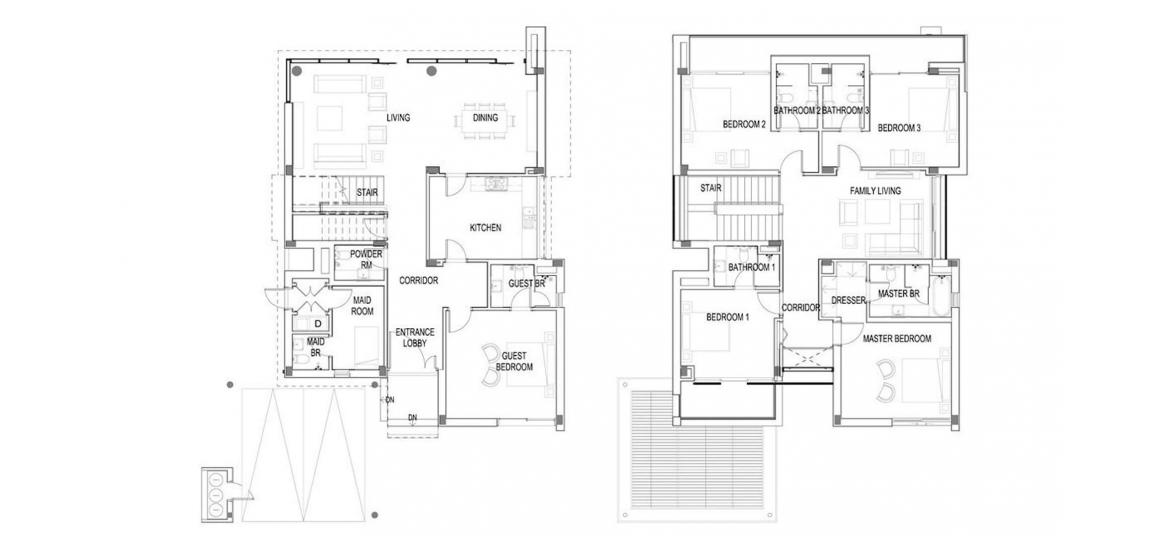 Apartment floor plan «A», 5 bedrooms in THE FLORA