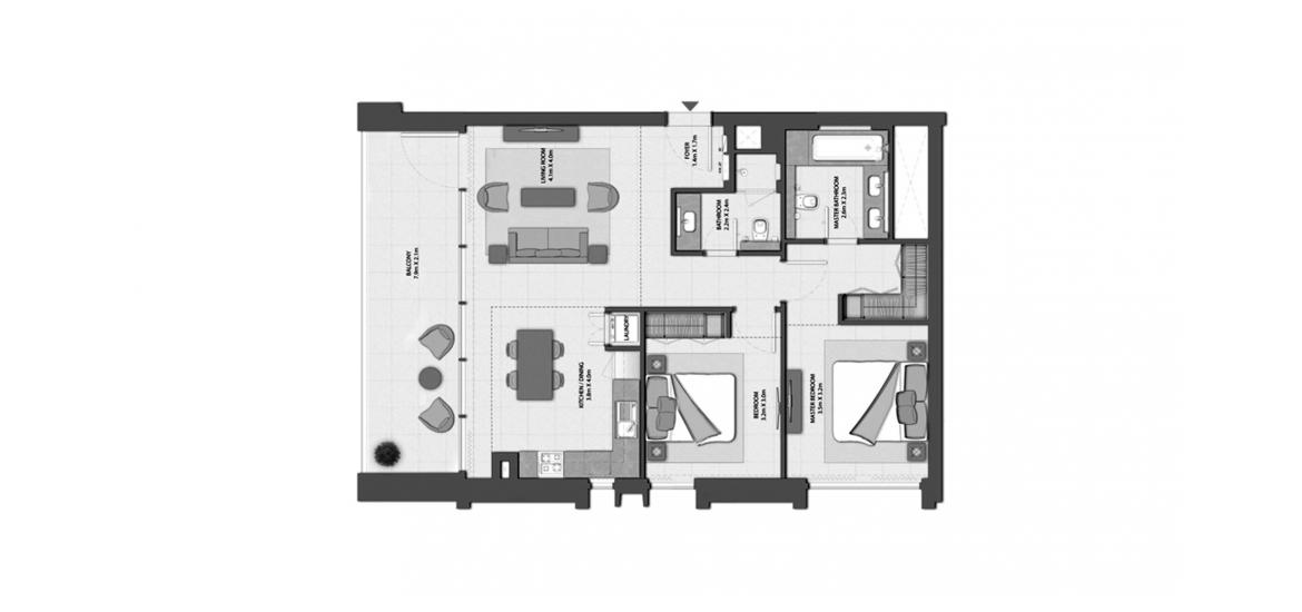 Apartment floor plan «HARBOUR GATE 2BR 106SQM», 2 bedrooms in HARBOUR GATE