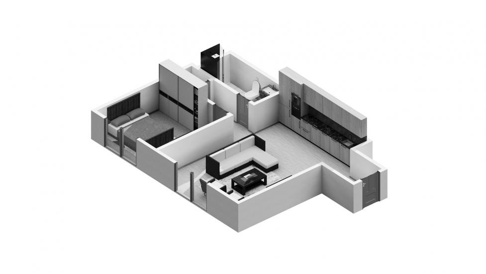 Apartment floor plan «1BR 64SQM», 1 bedroom in BREEZE